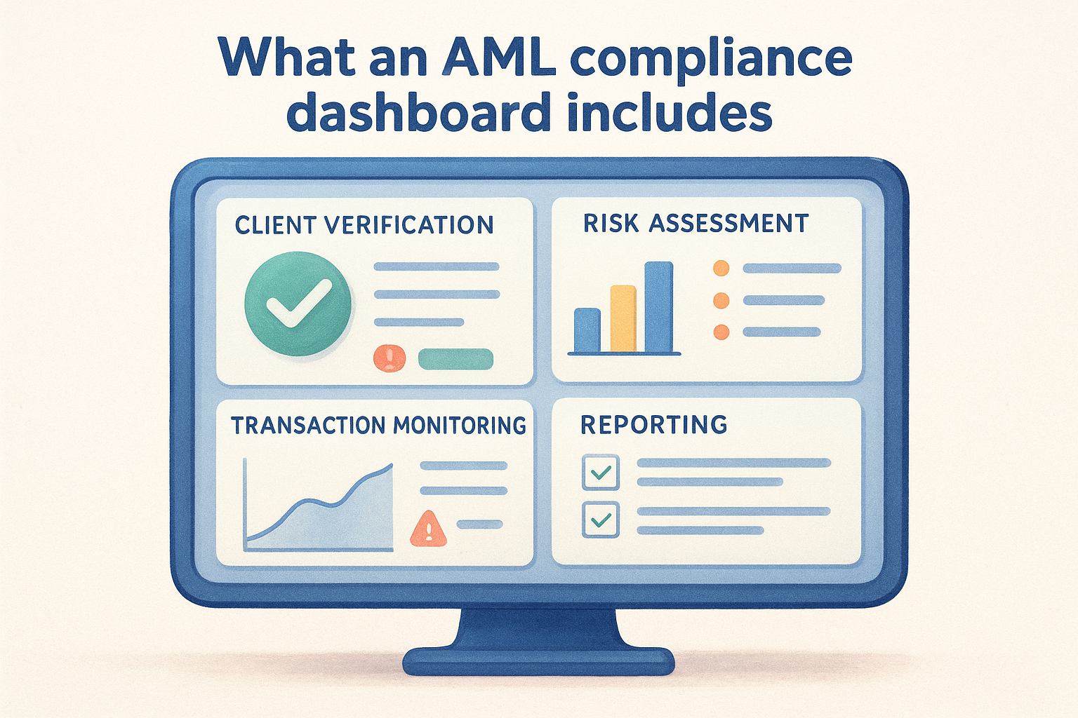 What an AML compliance dashboard includes