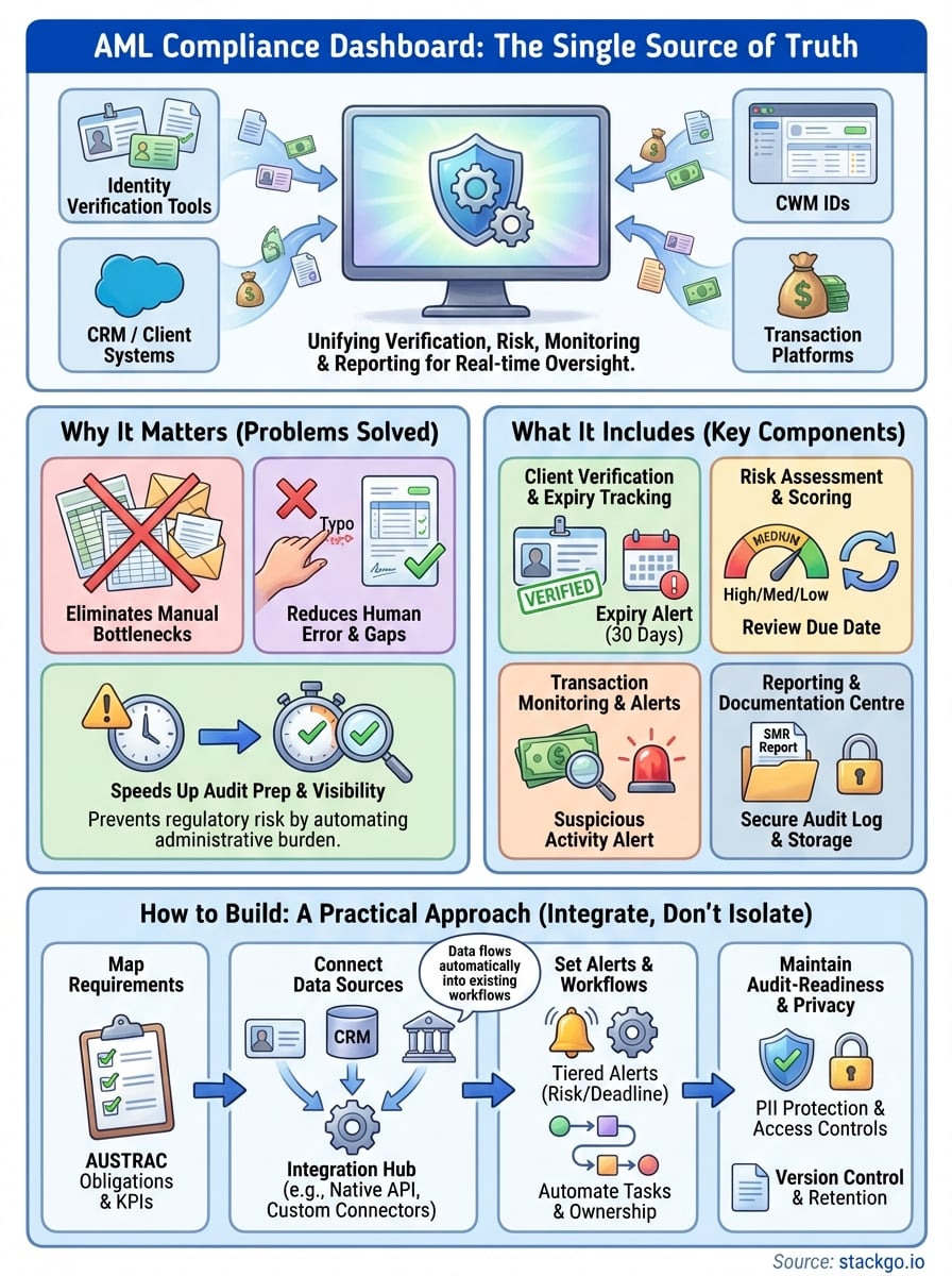 aml compliance dashboard infographic
