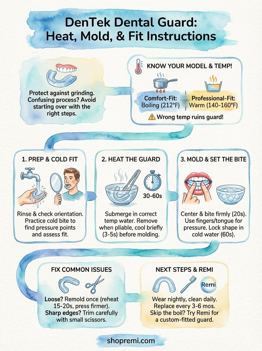 dentek dental guard instructions infographic