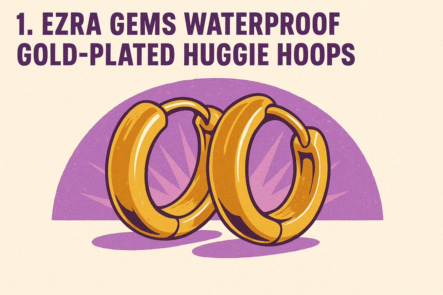 1. Ezra Gems waterproof gold-plated huggie hoops