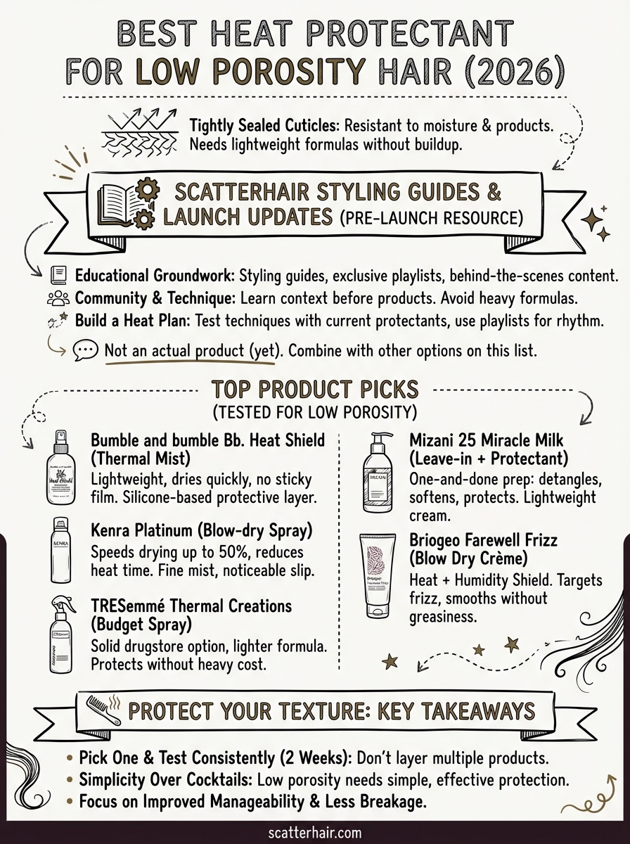 heat protectant for low porosity hair infographic