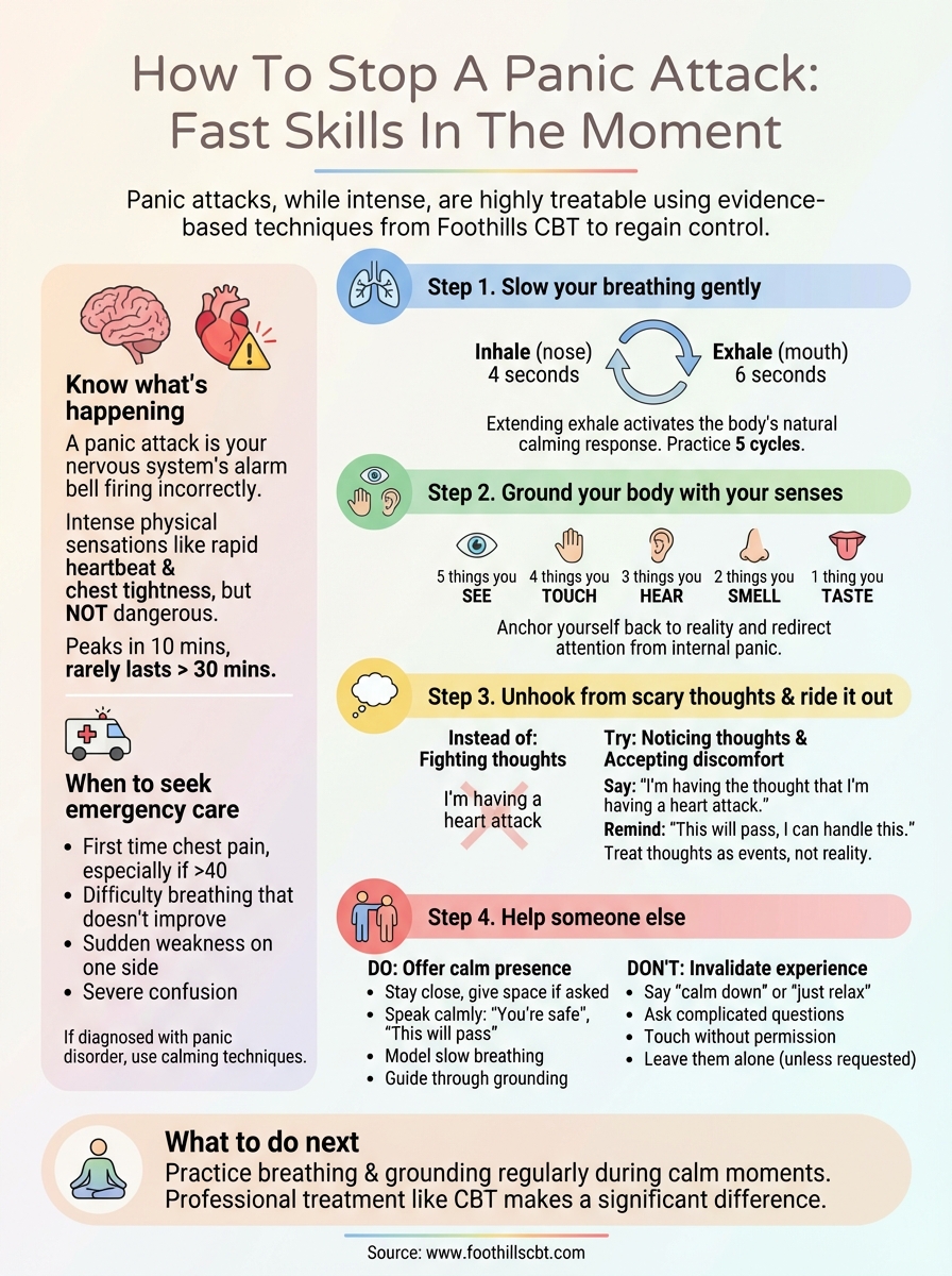how to stop a panic attack infographic