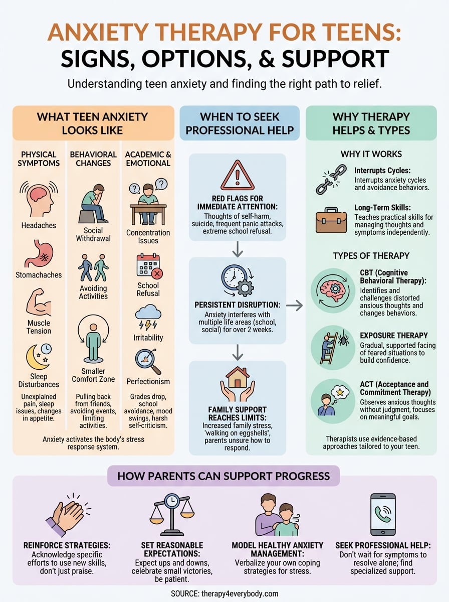 anxiety therapy for teens infographic