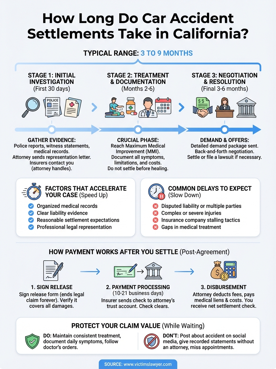 how long do car accident settlements take infographic