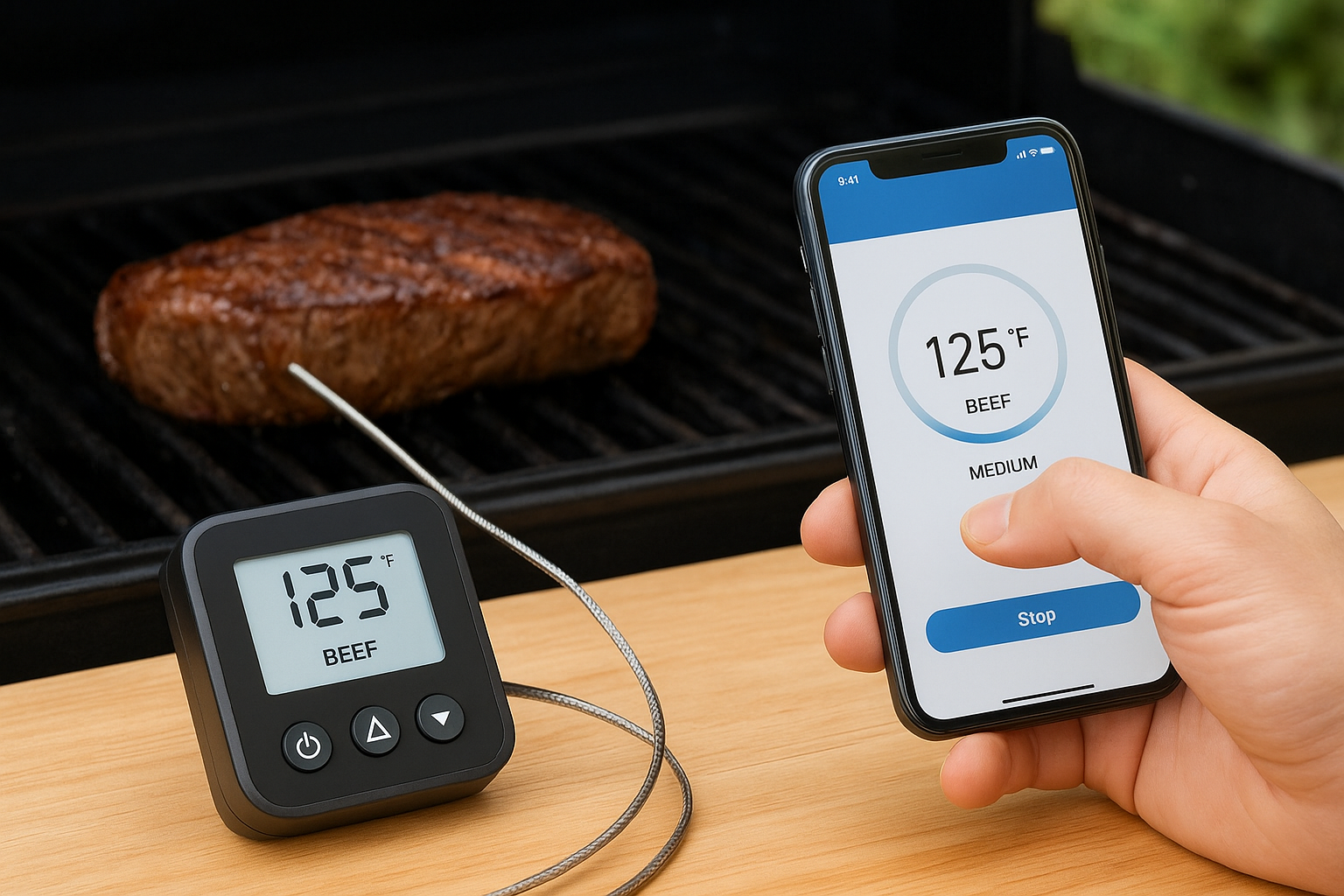 7. A smart meat thermometer for grill and oven