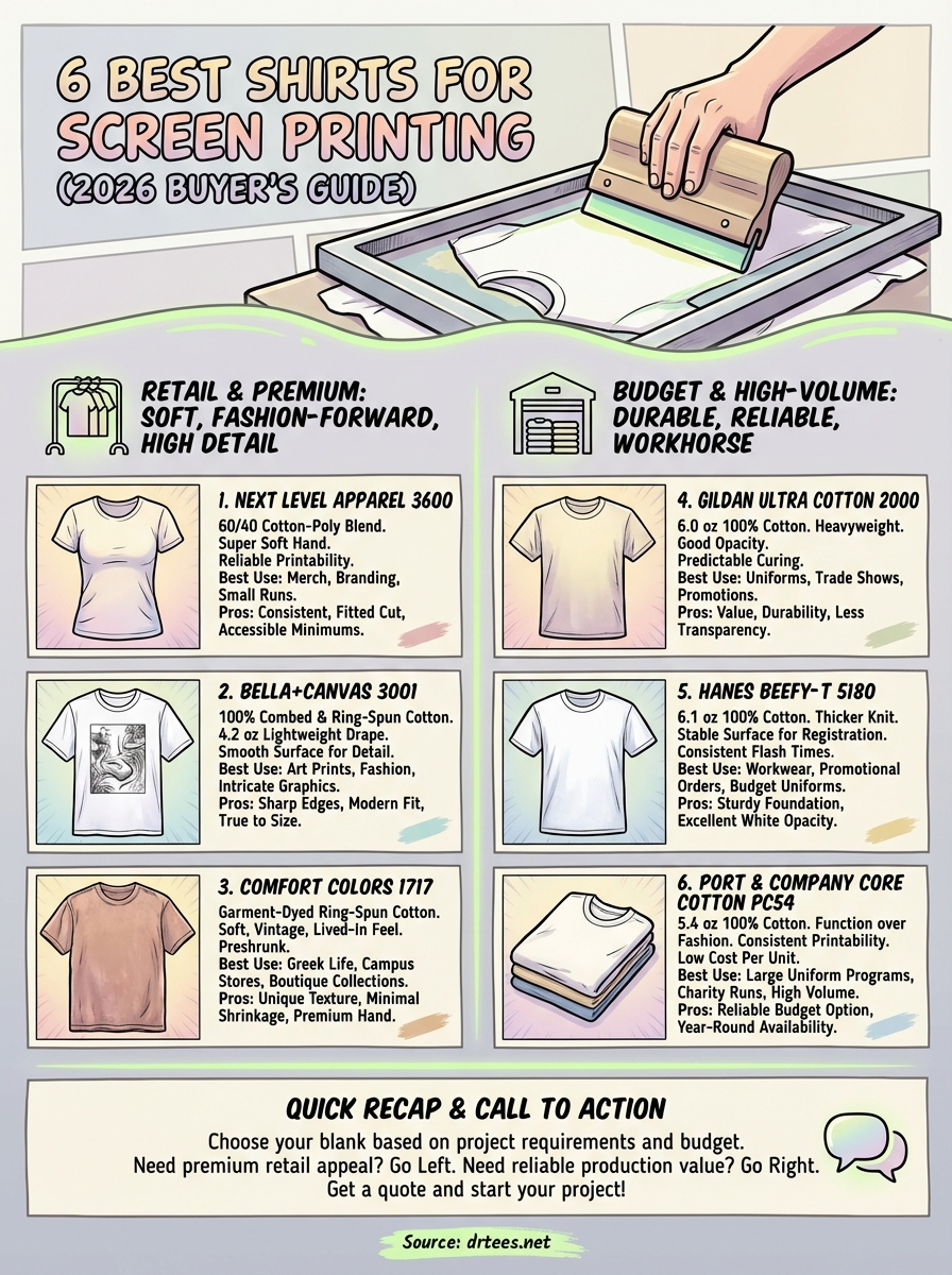 best shirts for screen printing infographic