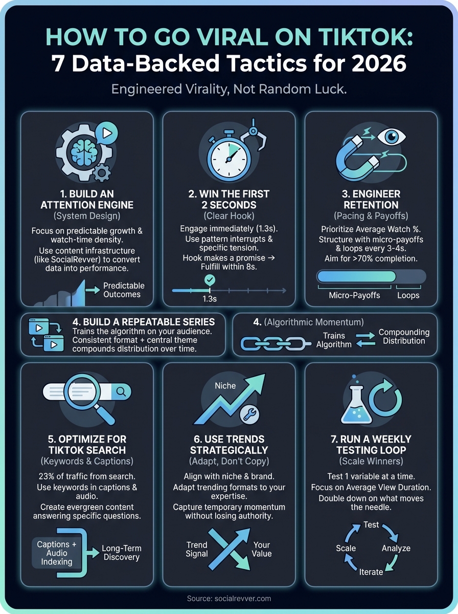 how to go viral on tiktok infographic