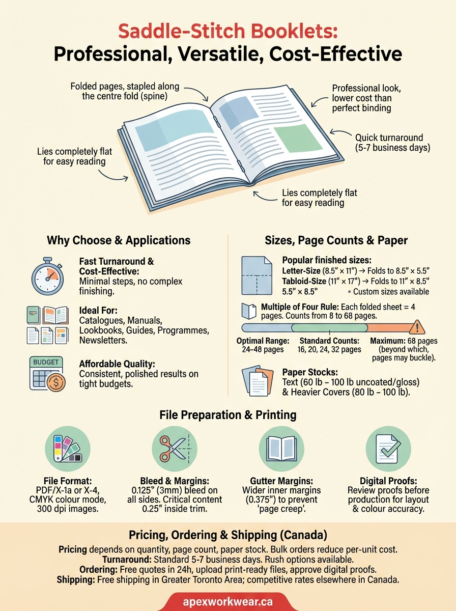 saddle-stitch booklets infographic