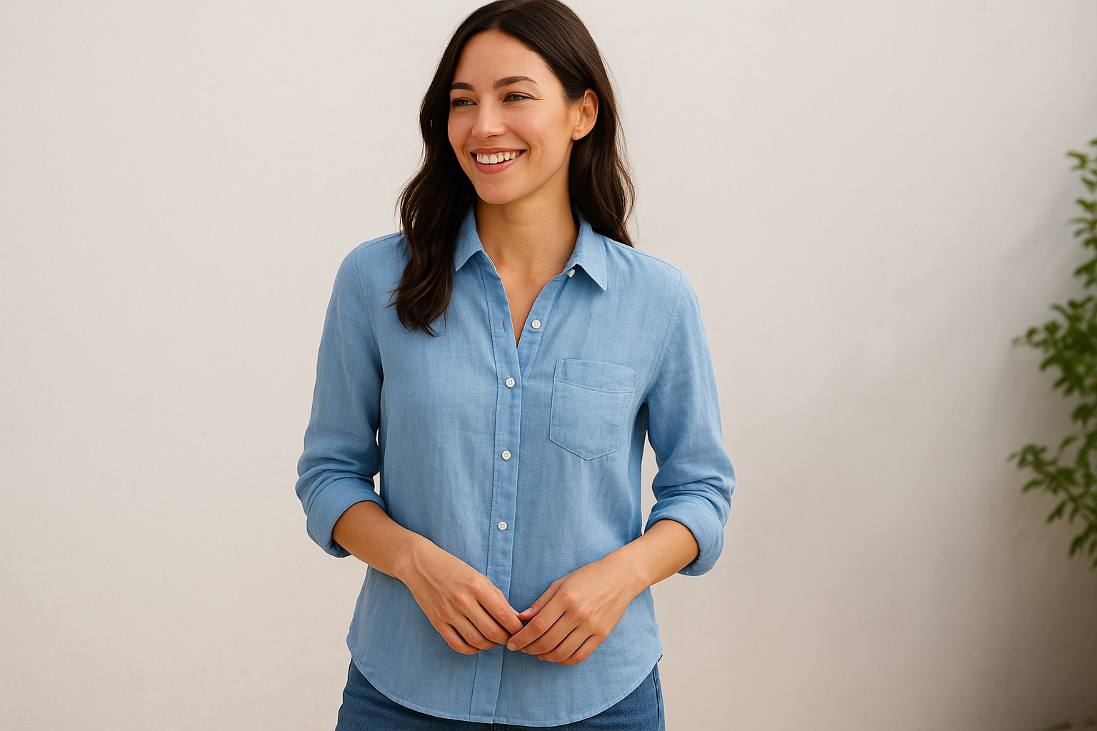 7. Linen and gauze button-down shirts