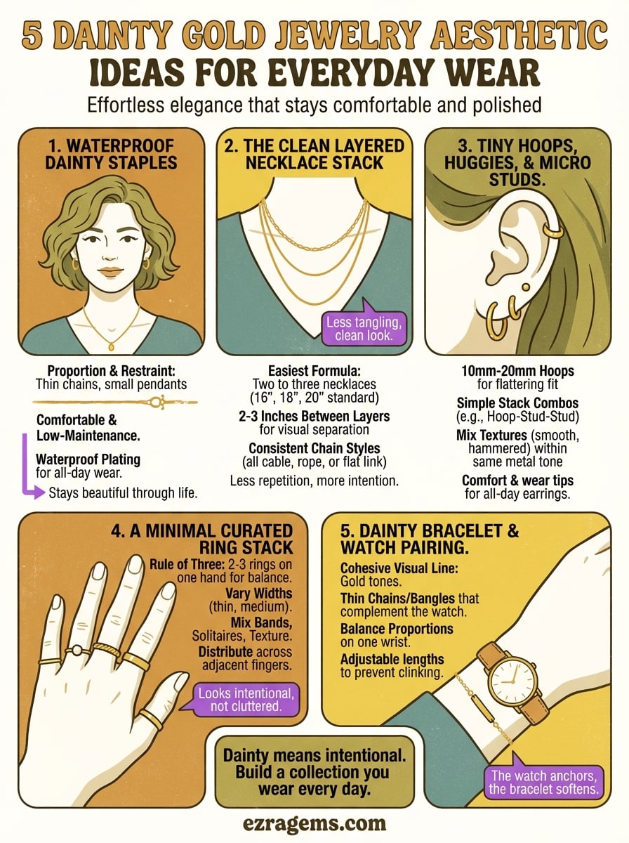 infographic over fijne gouden sieraden-esthetiek