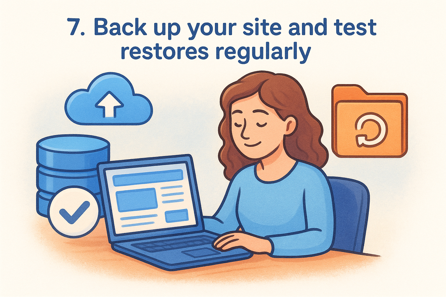 7. Back up your site and test restores regularly