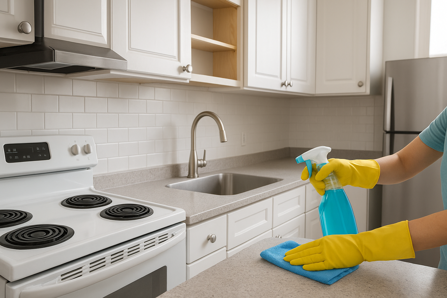 2. Clean the kitchen from top to bottom