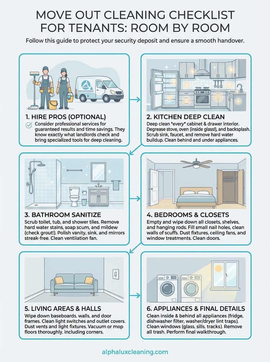 move out cleaning checklist for tenants infographic