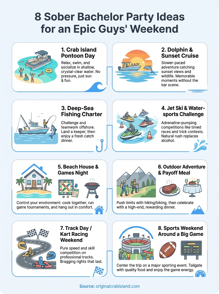 sober bachelor party ideas infographic