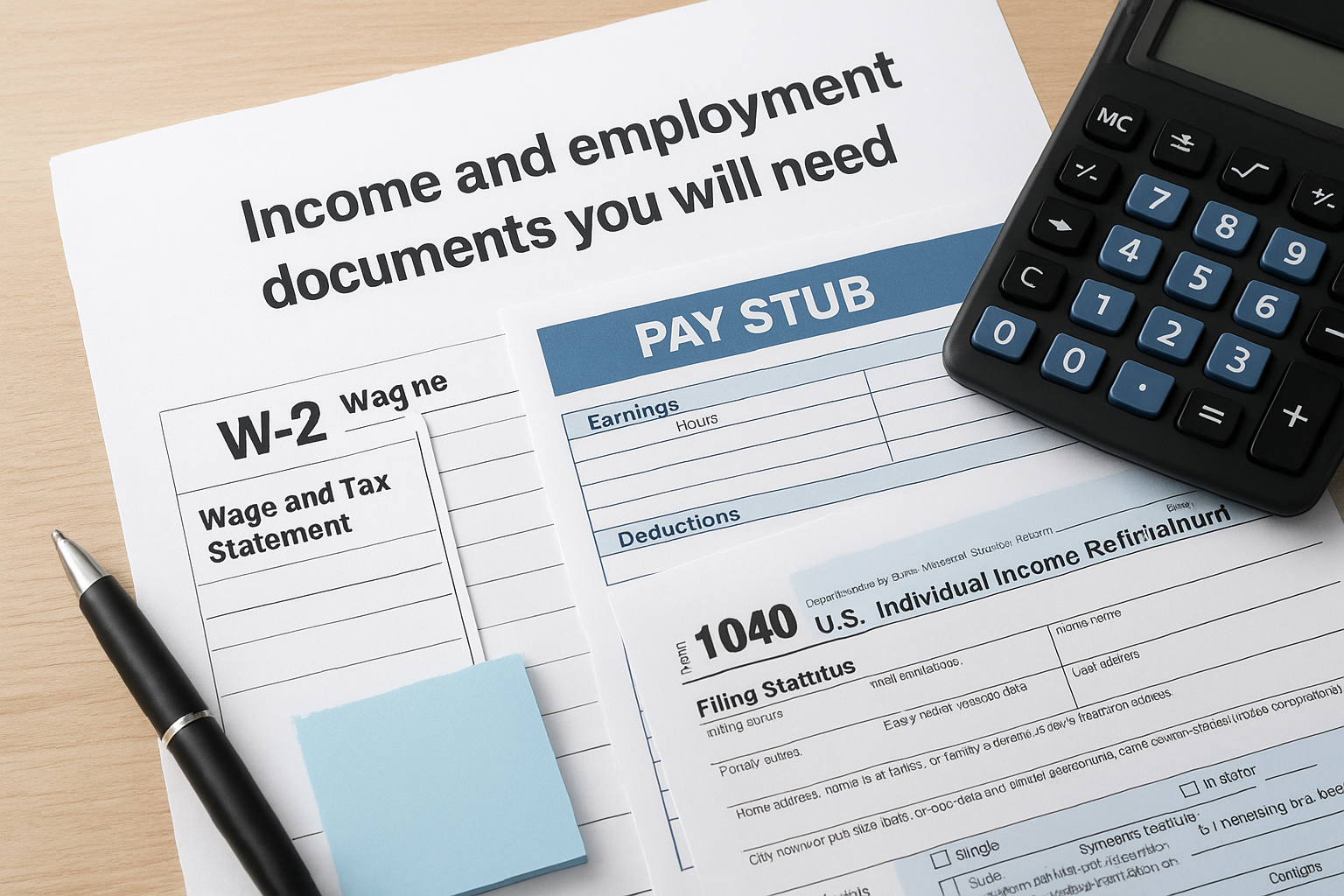 Income and employment documents you will need