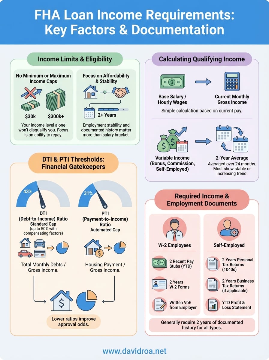 fha loan income requirements infographic