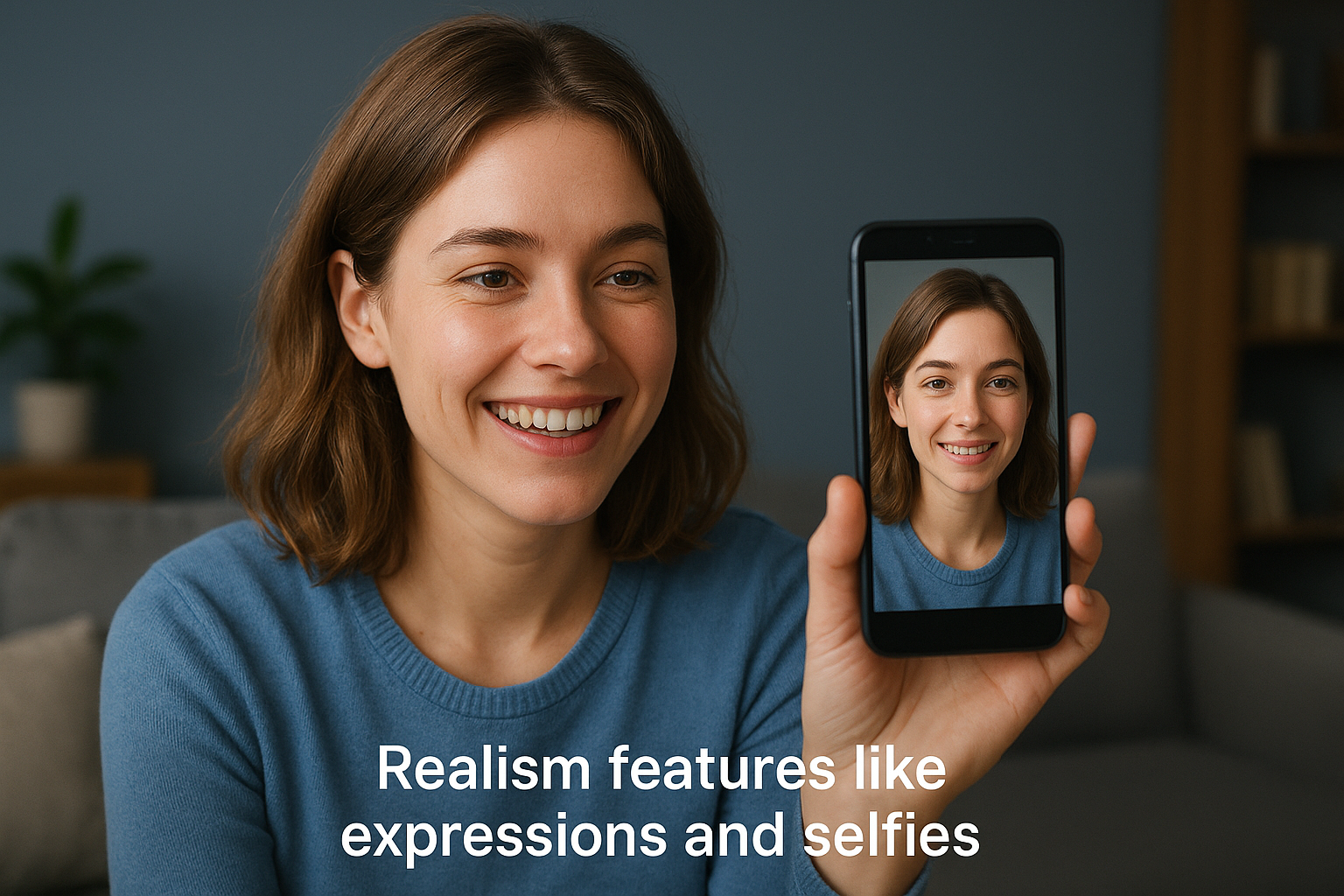 Realism features like expressions and selfies