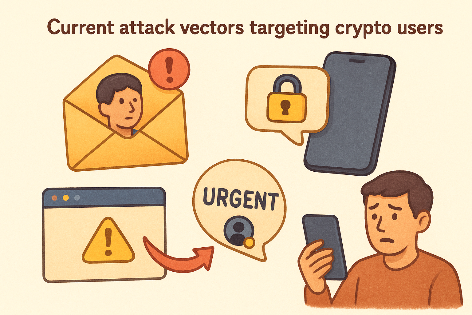 Current attack vectors targeting crypto users