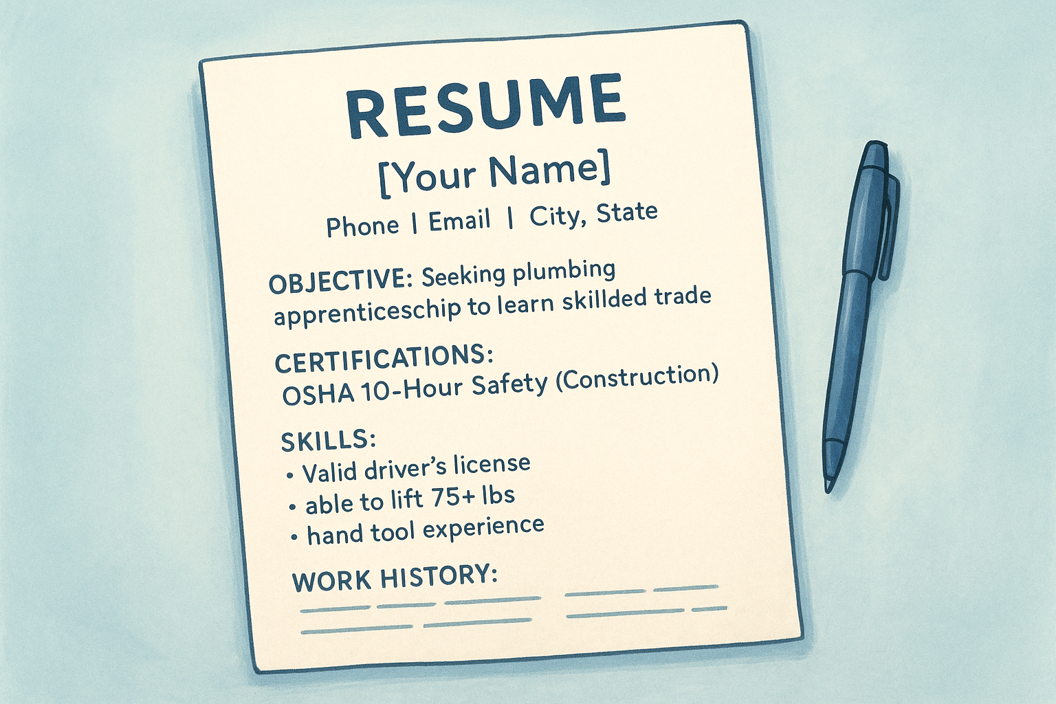 Write a simple one-page resume