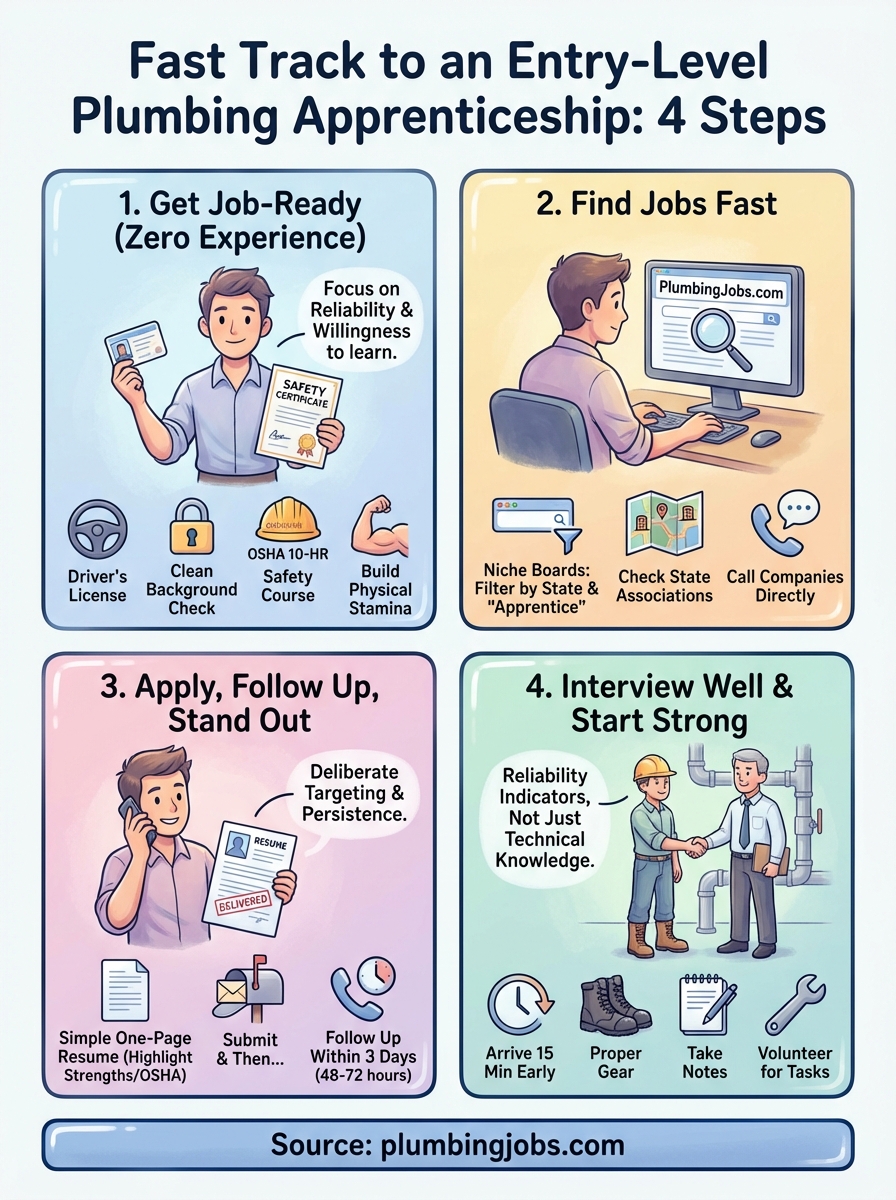 entry level plumbing apprentice jobs infographic