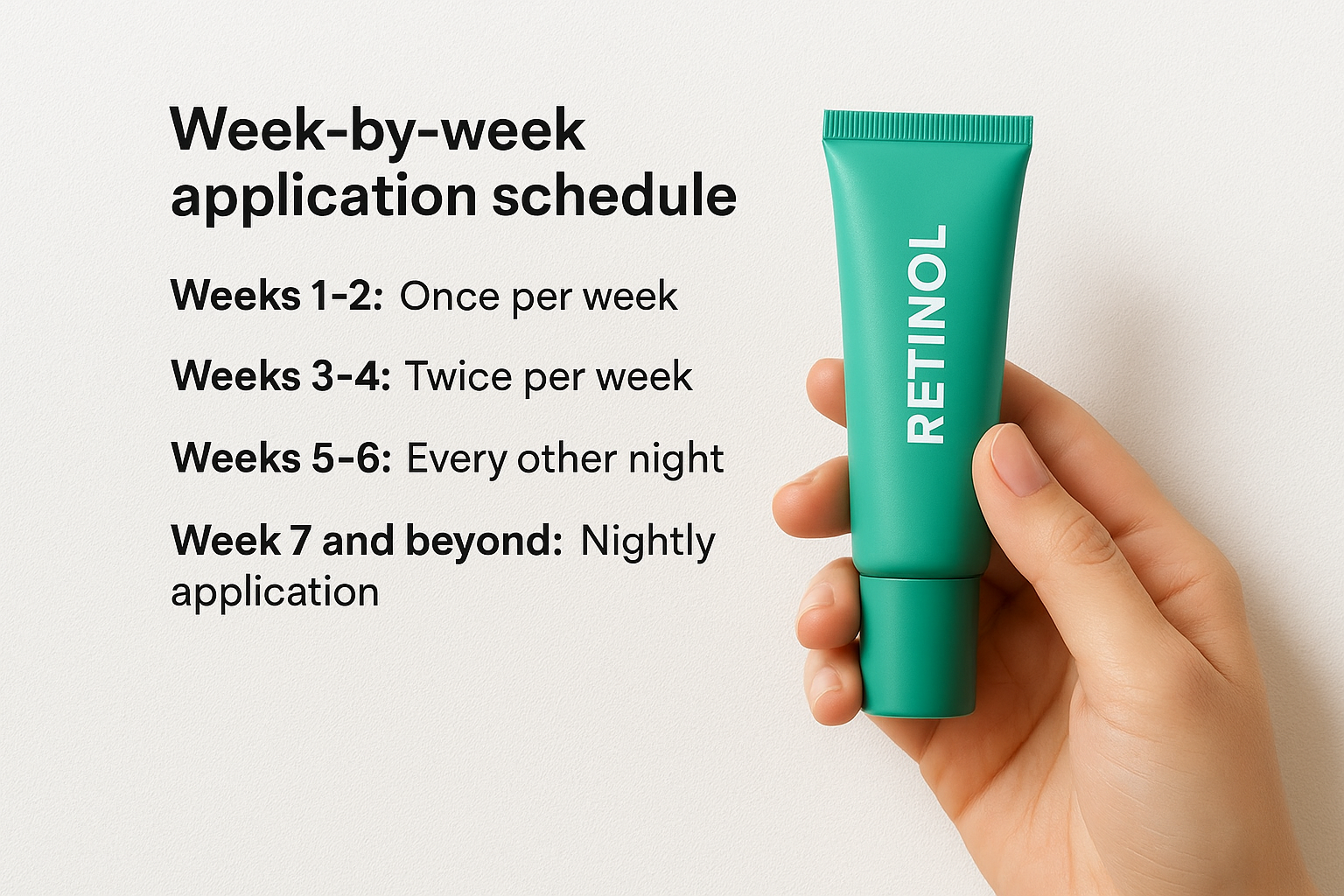 Week-by-week application schedule