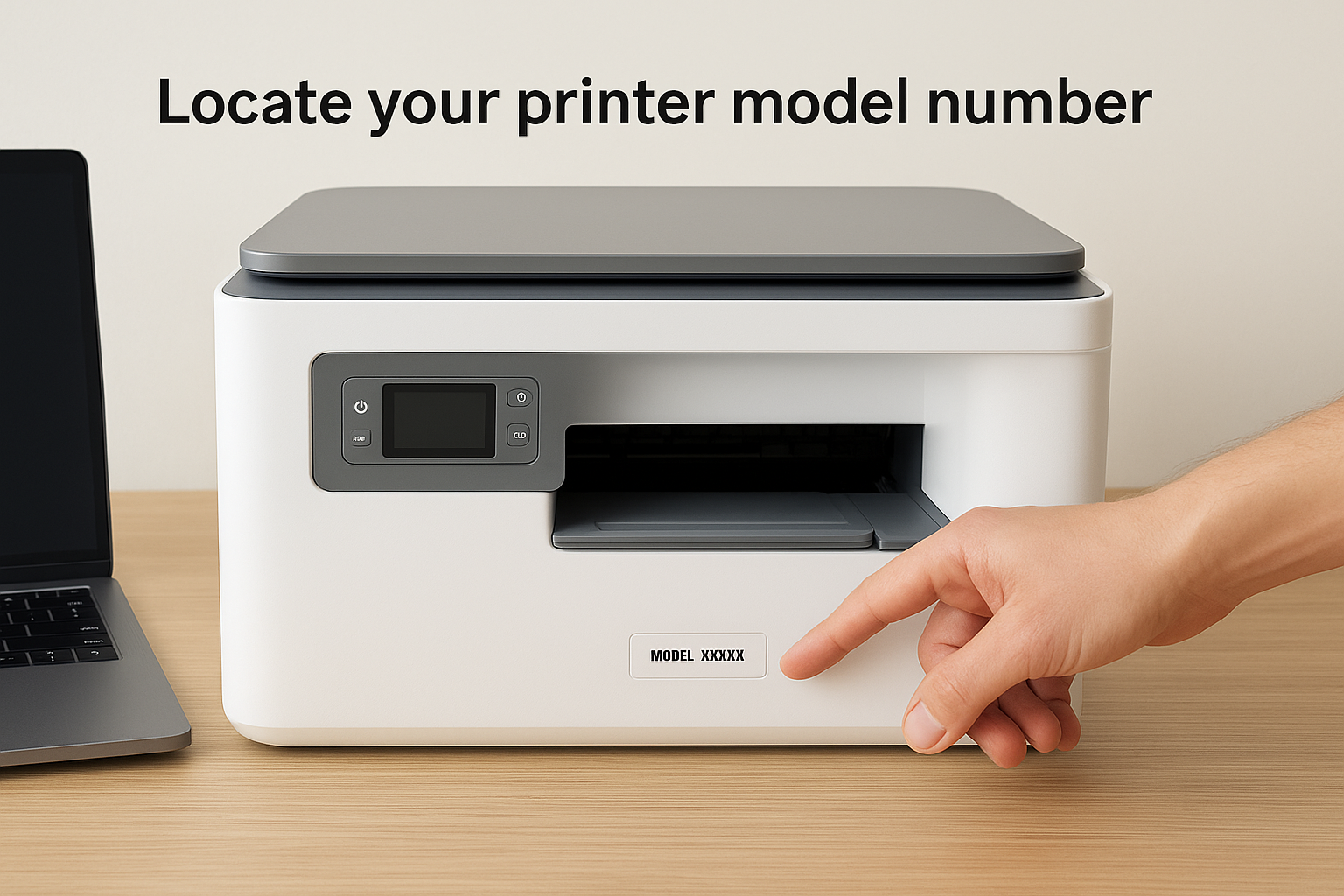 Locate your printer model number