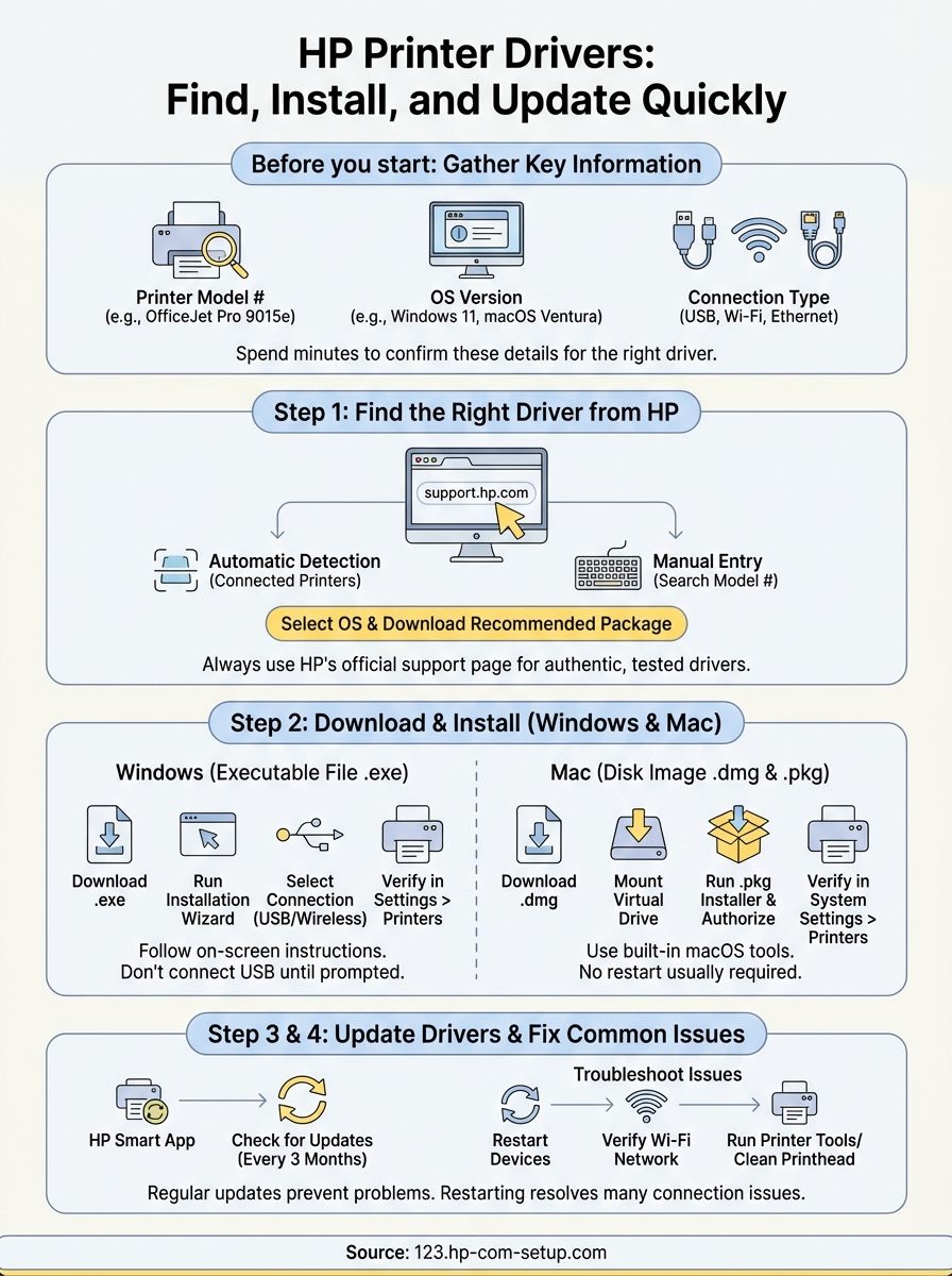 download hp printer drivers infographic