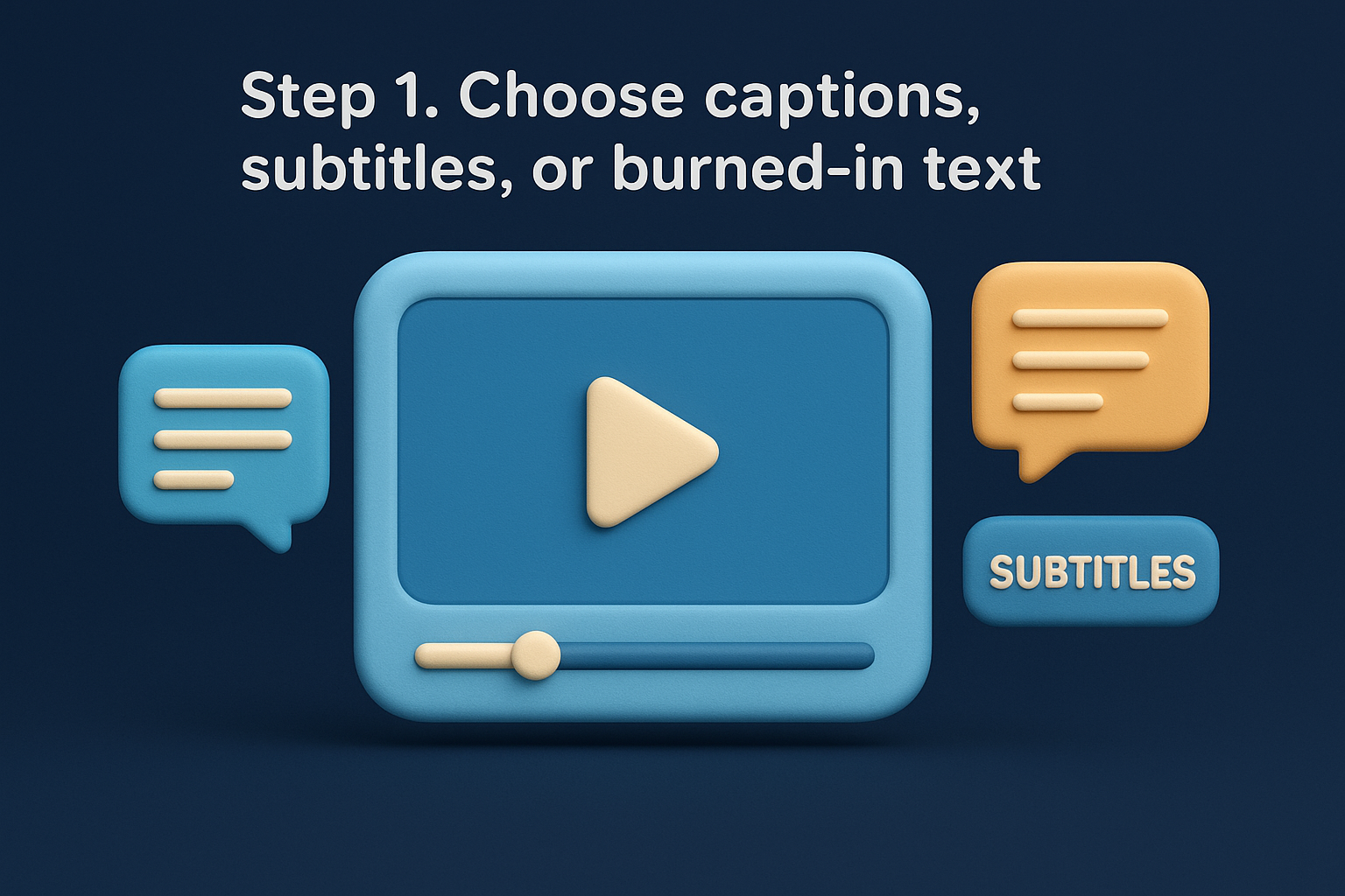 Step 1. Choose captions, subtitles, or burned-in text