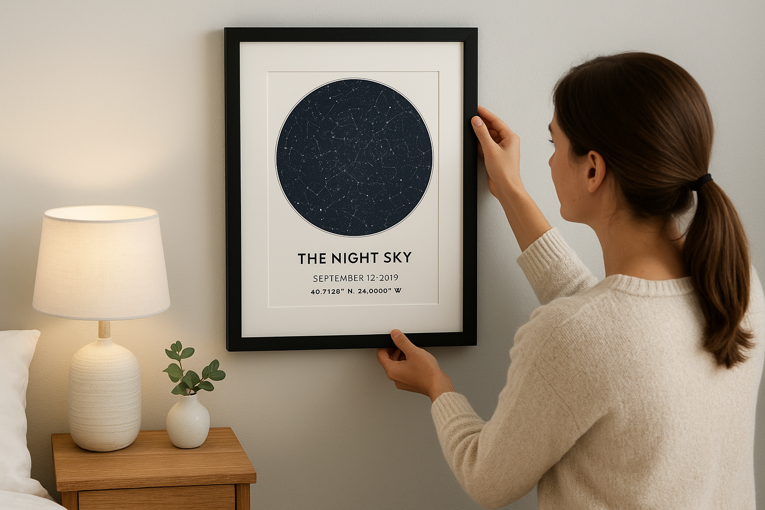 3. Custom coordinates or star map print of a shared moment