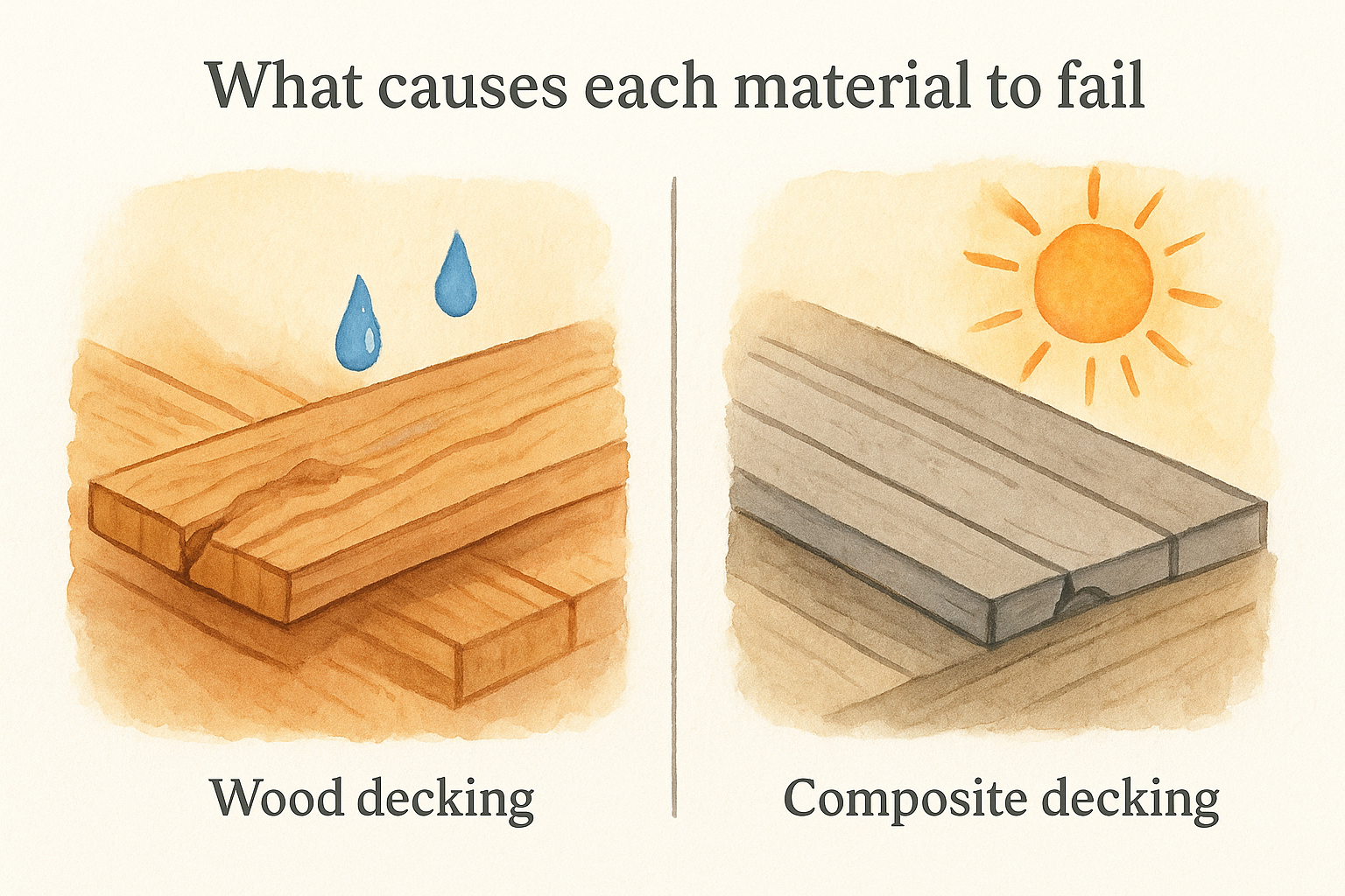 What causes each material to fail