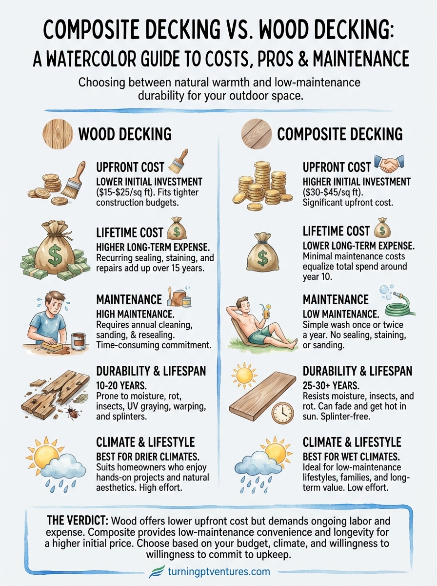composite decking vs wood decking infographic