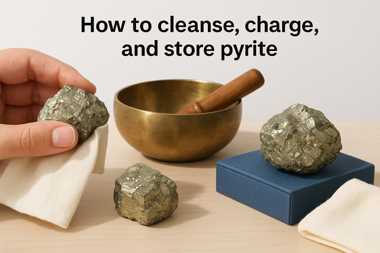 How to cleanse, charge, and store pyrite