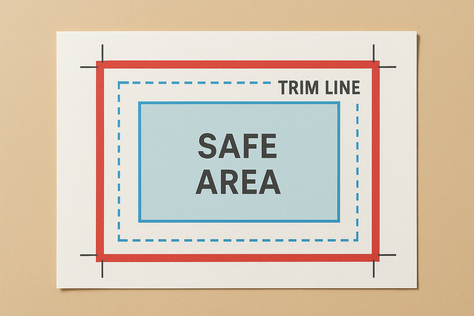 The parts of a print file: trim, bleed and safe area
