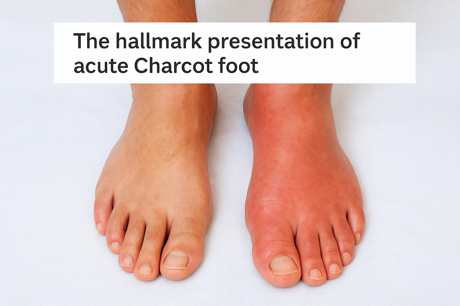 The hallmark presentation of acute Charcot foot
