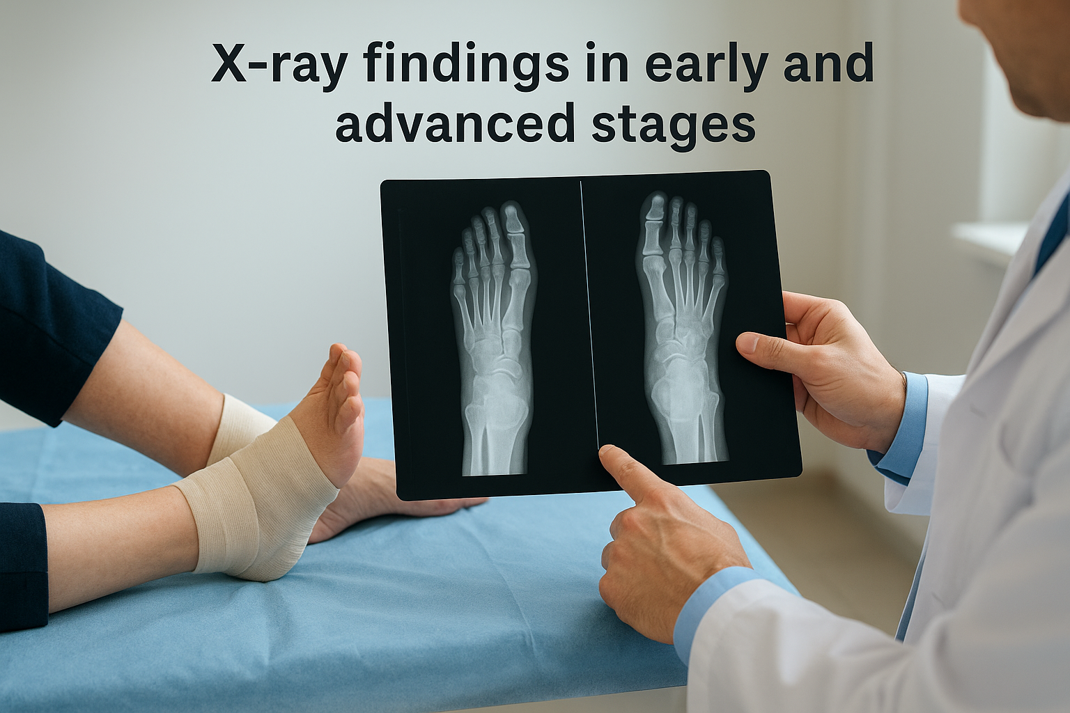 X-ray findings in early and advanced stages