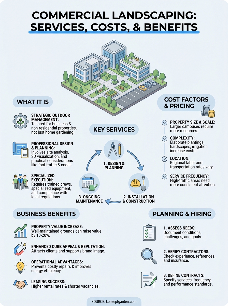 what is commercial landscaping infographic