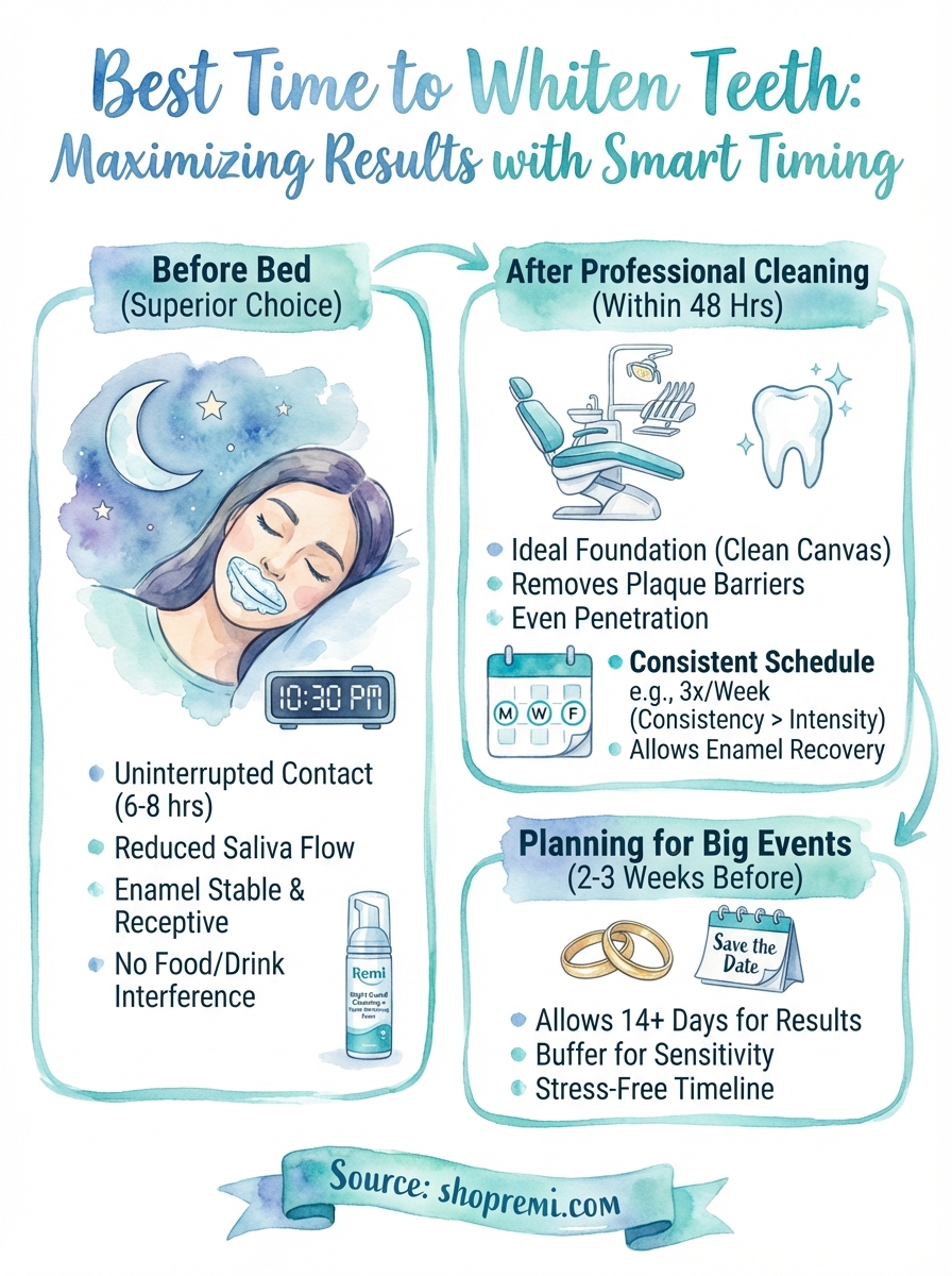 best time to whiten teeth infographic