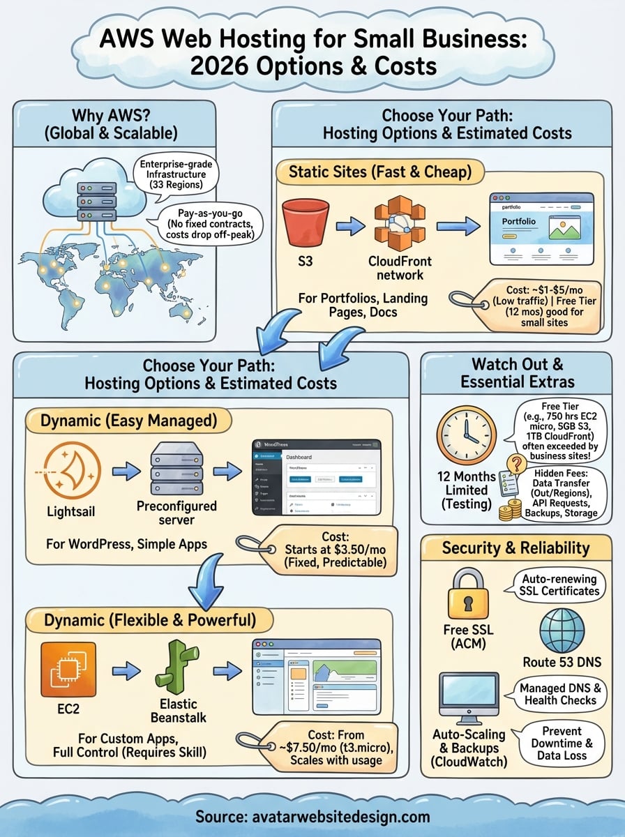 aws web hosting infographic