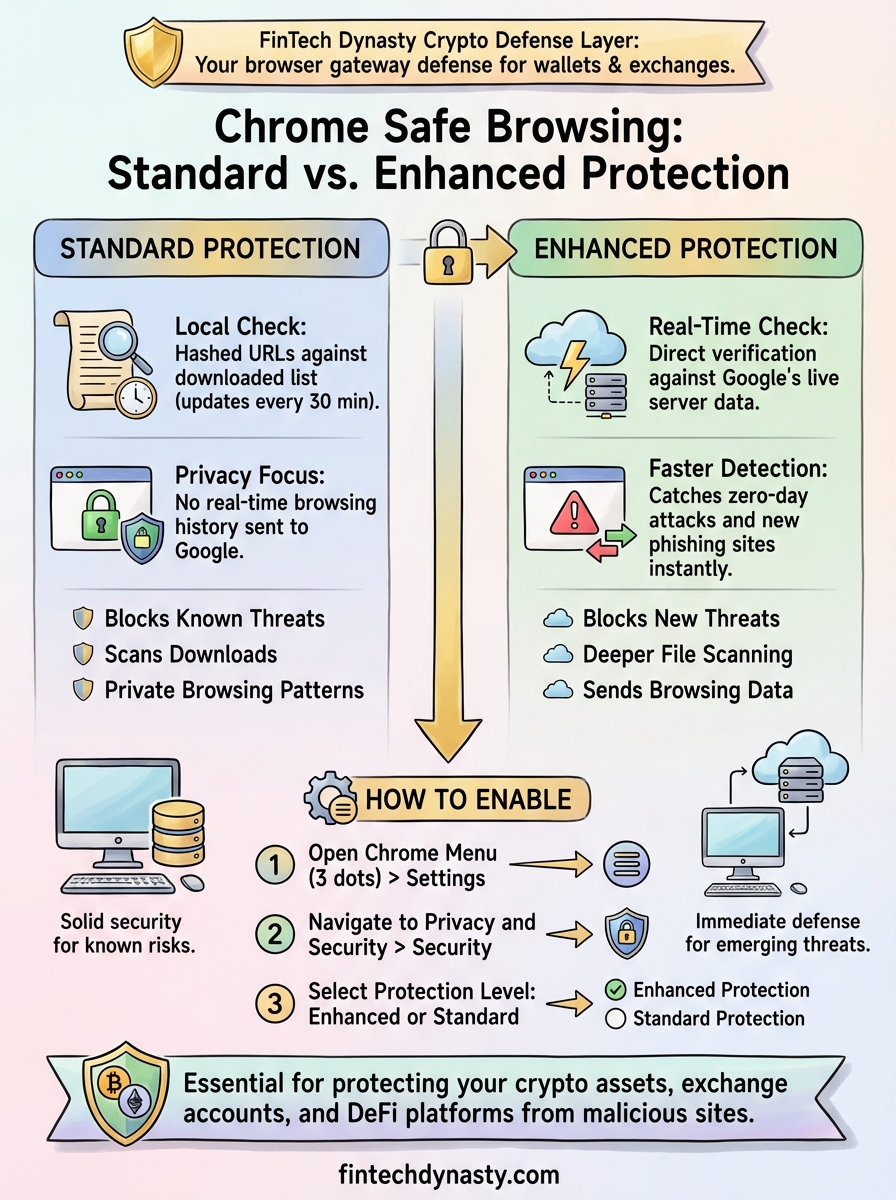 chrome safe browsing settings infographic
