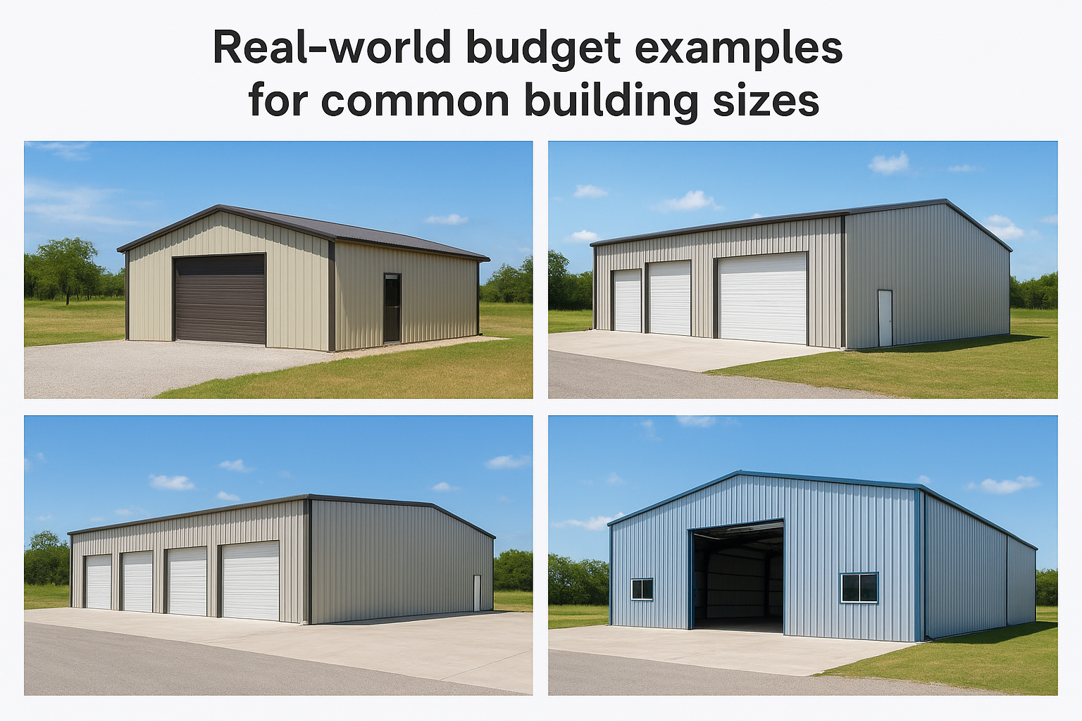 Real-world budget examples for common building sizes