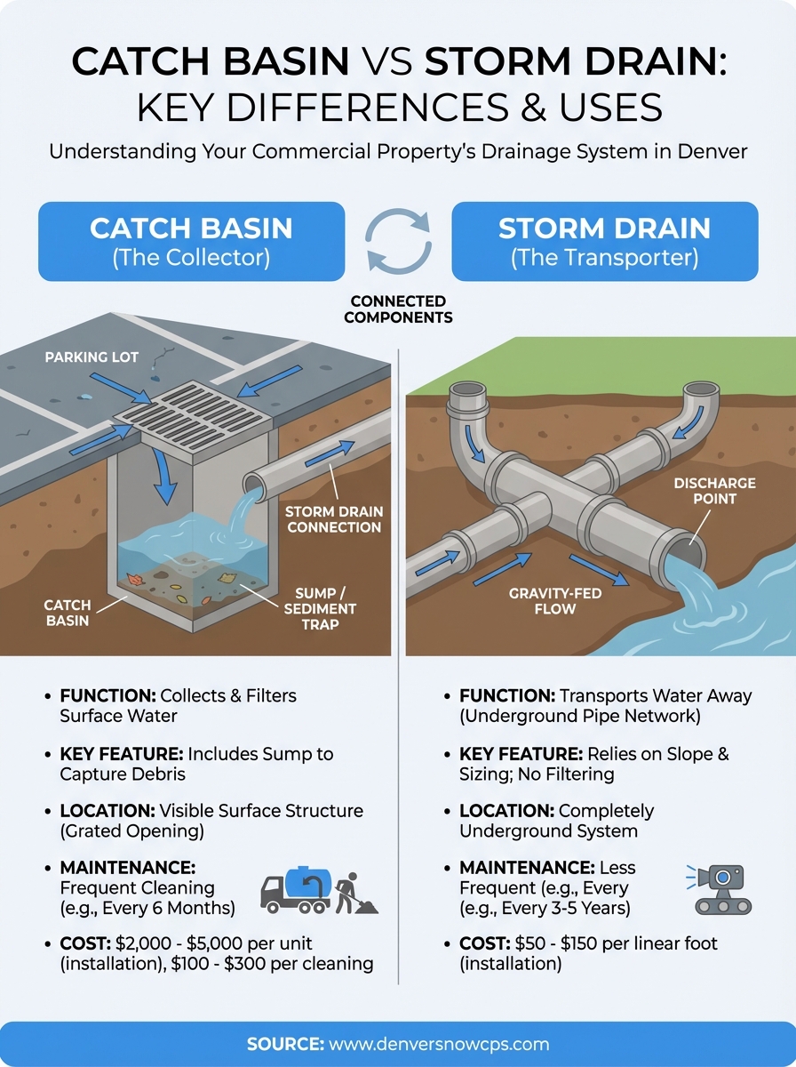 catch basin vs storm drain infographic