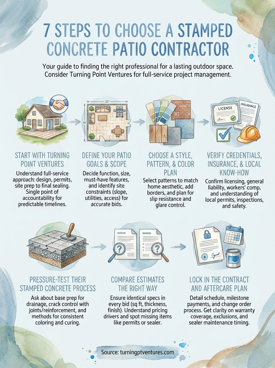 stamped concrete patio contractor infographic