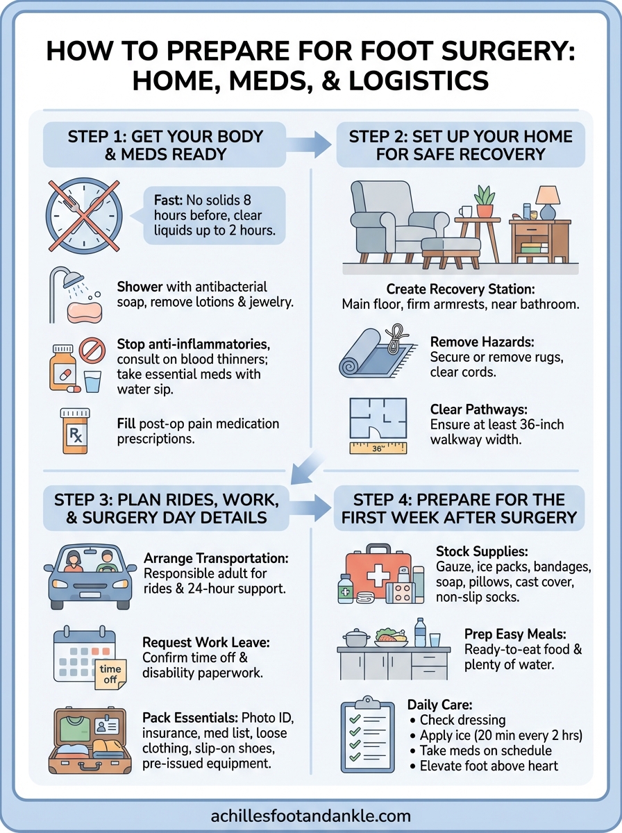 how to prepare for foot surgery infographic