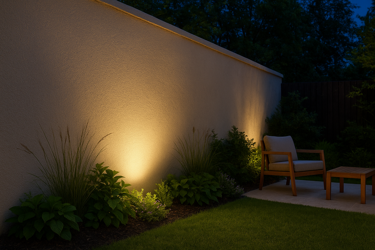 5. Wash a wall or fence to make the garden feel bigger