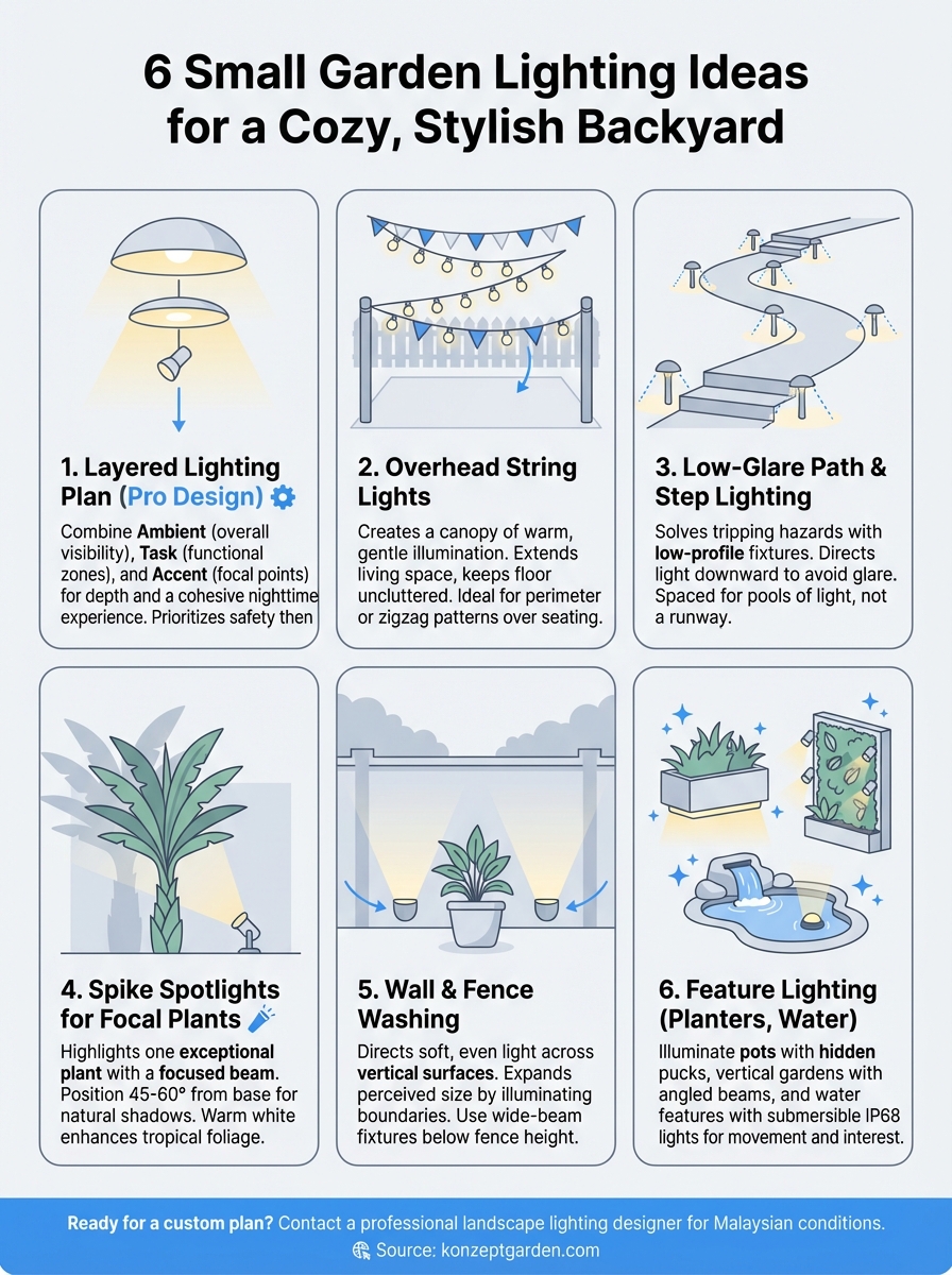 small garden lighting ideas infographic