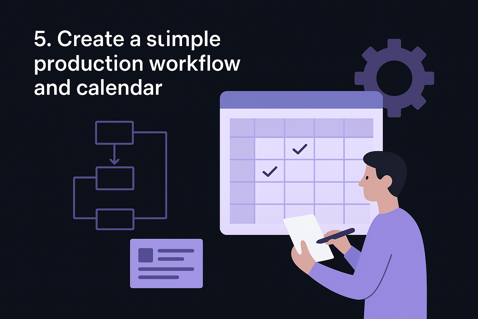5. Create a simple production workflow and calendar