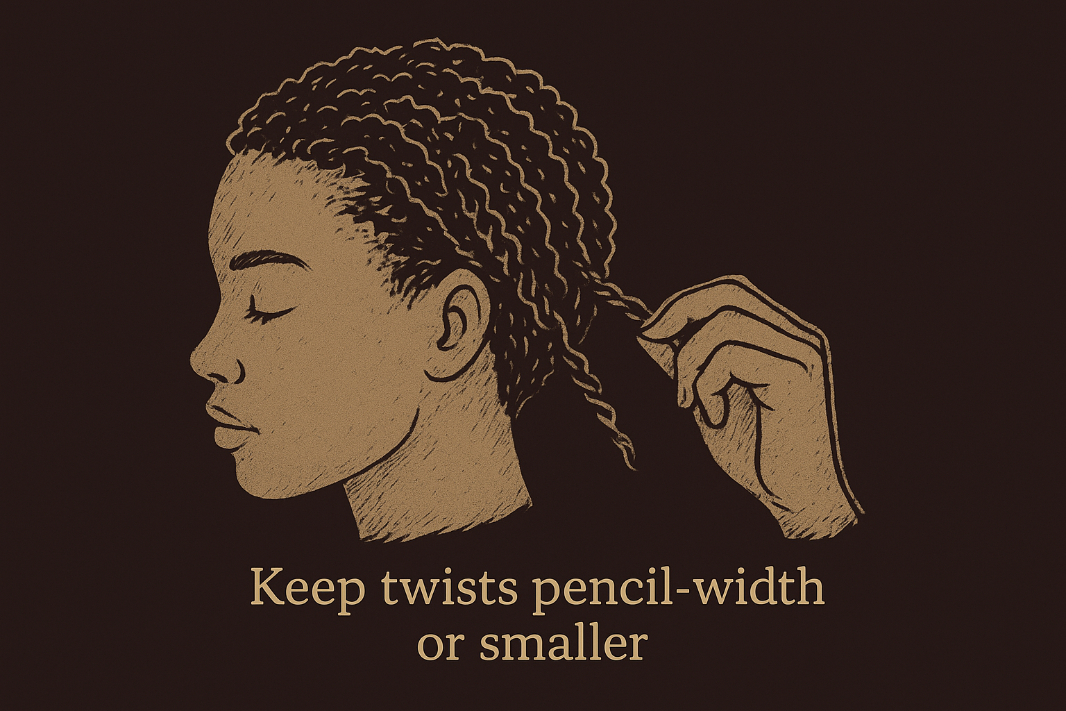 Keep twists pencil-width or smaller