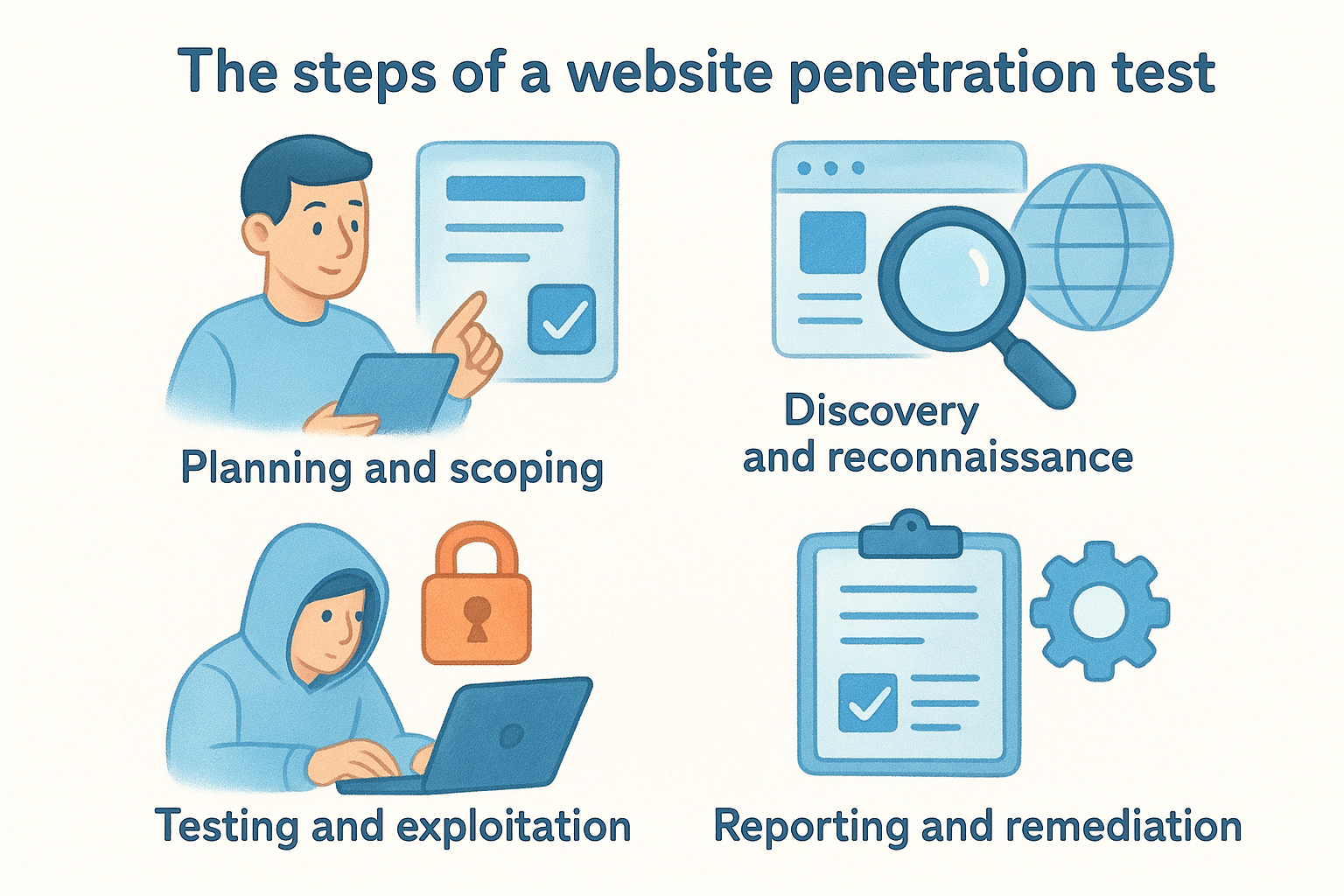 The steps of a website penetration test