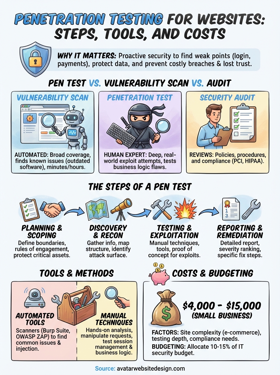 penetration testing for websites infographic