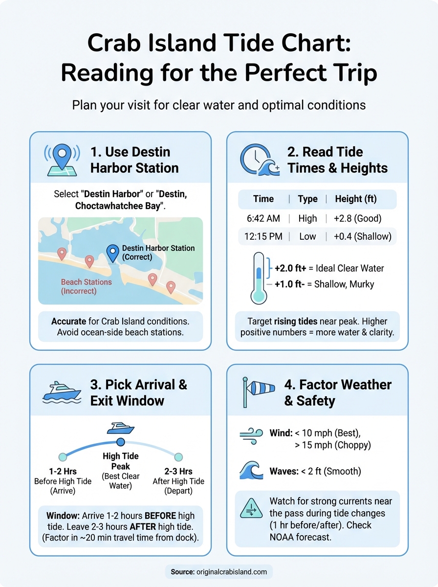 crab island tide chart infographic